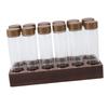 12pcs Coffee Bean Storage Tubes Glass Sealed Dosing Coffee Bean Jars with Walnut Stand Funnel for