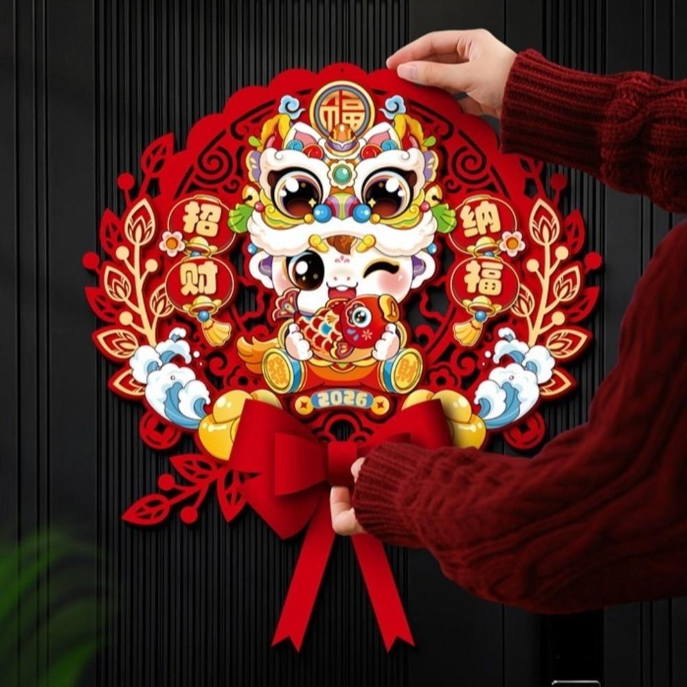 Nonwovens New Year Wall Sticker Chinese Fu Character Sticker  Wall Ornament