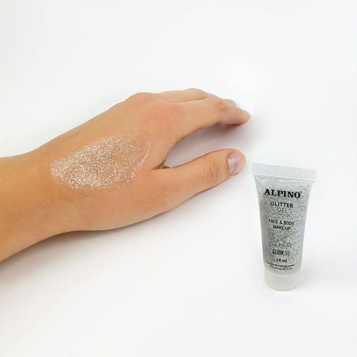 Maquillage de déguisement - ALPINO - DL000615 - Gel Transparent - Paillettes Argentées - 6 Pièces