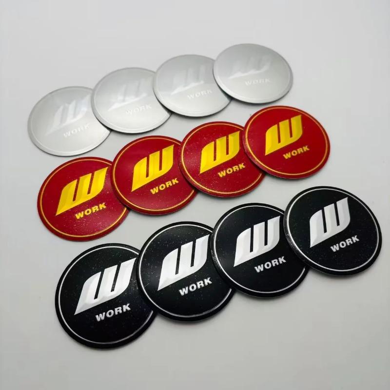 4pcs/set 45mm 56mm 65mm W Work Logo Car Stickers for Car Wheel Center Caps Emblem Rim Hub Cover Badge Styling Accessories
