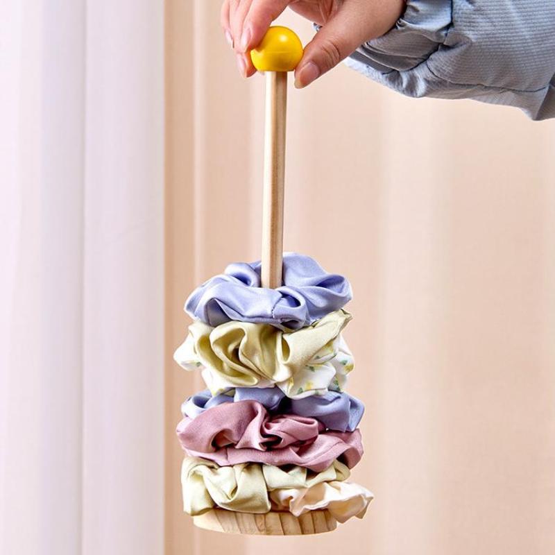 Organizzatore Scrunchies per Capelli in Legno Espositore per Elastici per Capelli Porta Braccialetti per Fasce per Capelli Scaffale Organizer per Accessori per Capelli