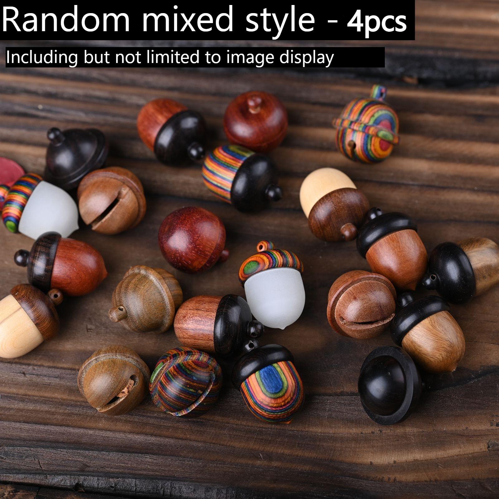 

4/8pcs Black Sandalwood Acorn Can Be Unscrewed,DIY Accessorie,Keychain Wishing Bottle,Feng Shui Decoration Accessories mini