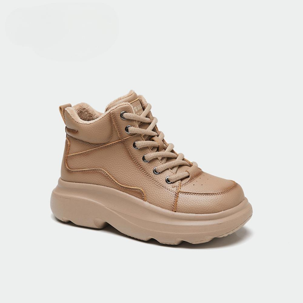 Moteriški žieminiai aulinukai iš natūralios odos, šilti, su storu padu, aukštinantys, universalūs moteriški batai