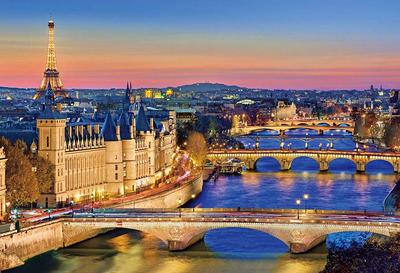 [Feito no Japão] Quebra-cabeça Beverly de 1000 micropieças: Rio Sena ao Crepúsculo (26 x 38 cm) M81-617 Bege