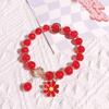 Little Daisy Popcorn Bracelet with Pink Crystal Sunflower – Versatile Women's High-End Feel