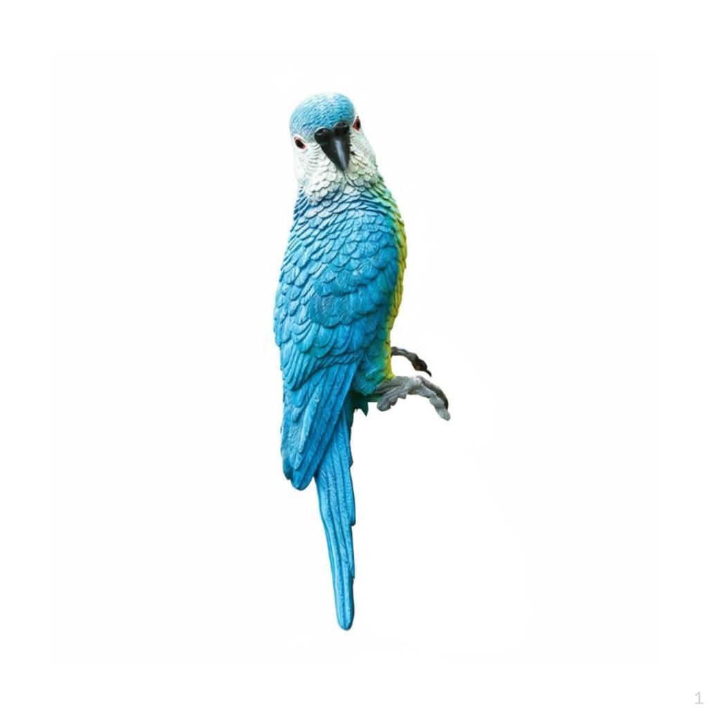Parrot Figurine Lifelike Design Realistic Statue Vivid Colorful Garden Macaw Sculpture for