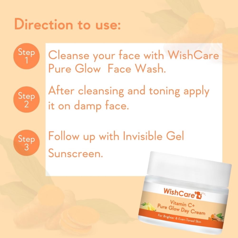 WishCare Pure Glow Vitamin C Face Cream 50 Gm Pack For Bright Skin And Pigmentation Care