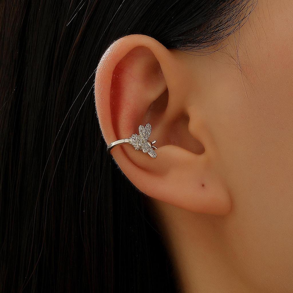 Boucles d'oreilles manchette d'oreille rétro en forme de U Petite Abeille pour femmes