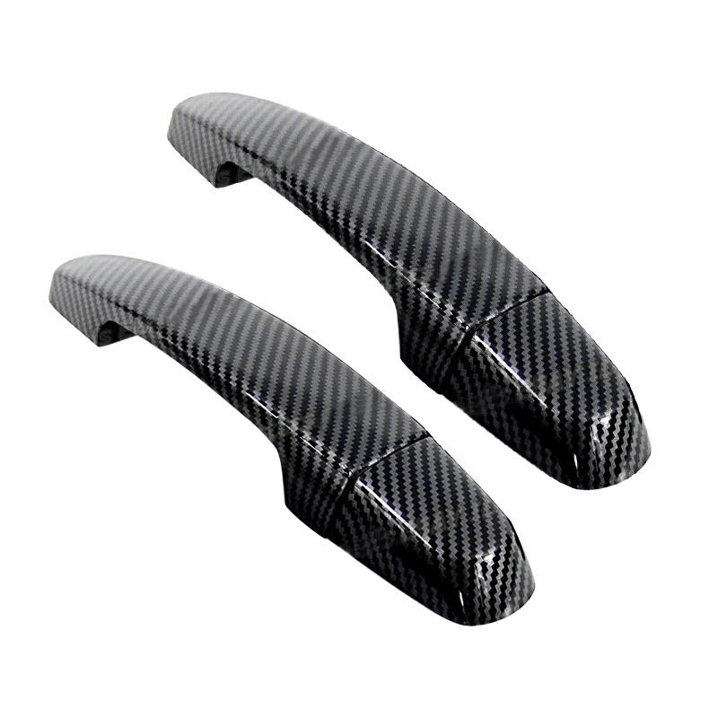 1 Set Door Handle Cover Trim 2 Holes Black Carbon Fiber Style Plastic Fit for Chevrolet Malibu Sedan 2016-2020 2021 2022 2023