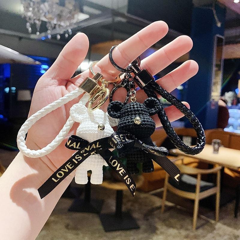 Creative Cartoon Wool Bear Keychain for Doll Car for Key Chain Fashion Cute Keyring Bag Charm Pendant Accessories Ch