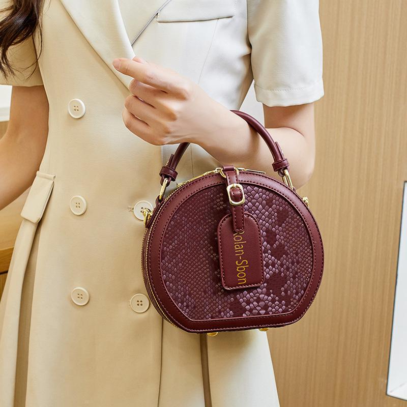 Crossbody Bag Printed Women's Bag Single-shoulder Bag Fashionable and Versatile Round Bucket Bag Handbag