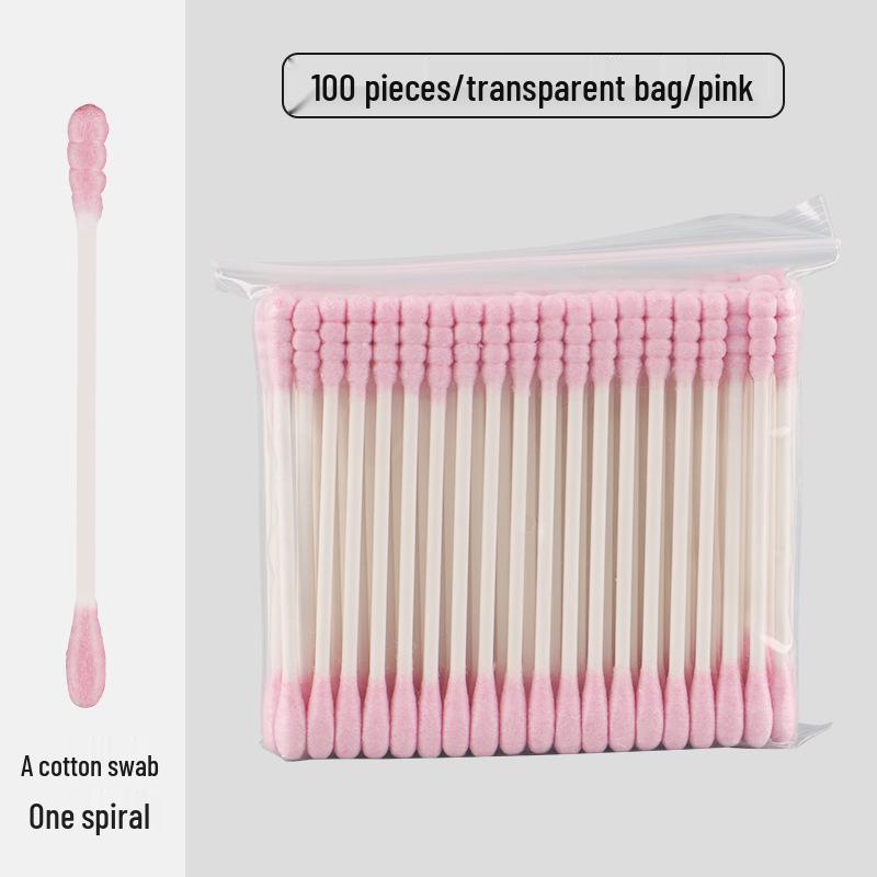 Набор из 100 многоцелевых двухсторонних цветных ватных палочек для макияжа