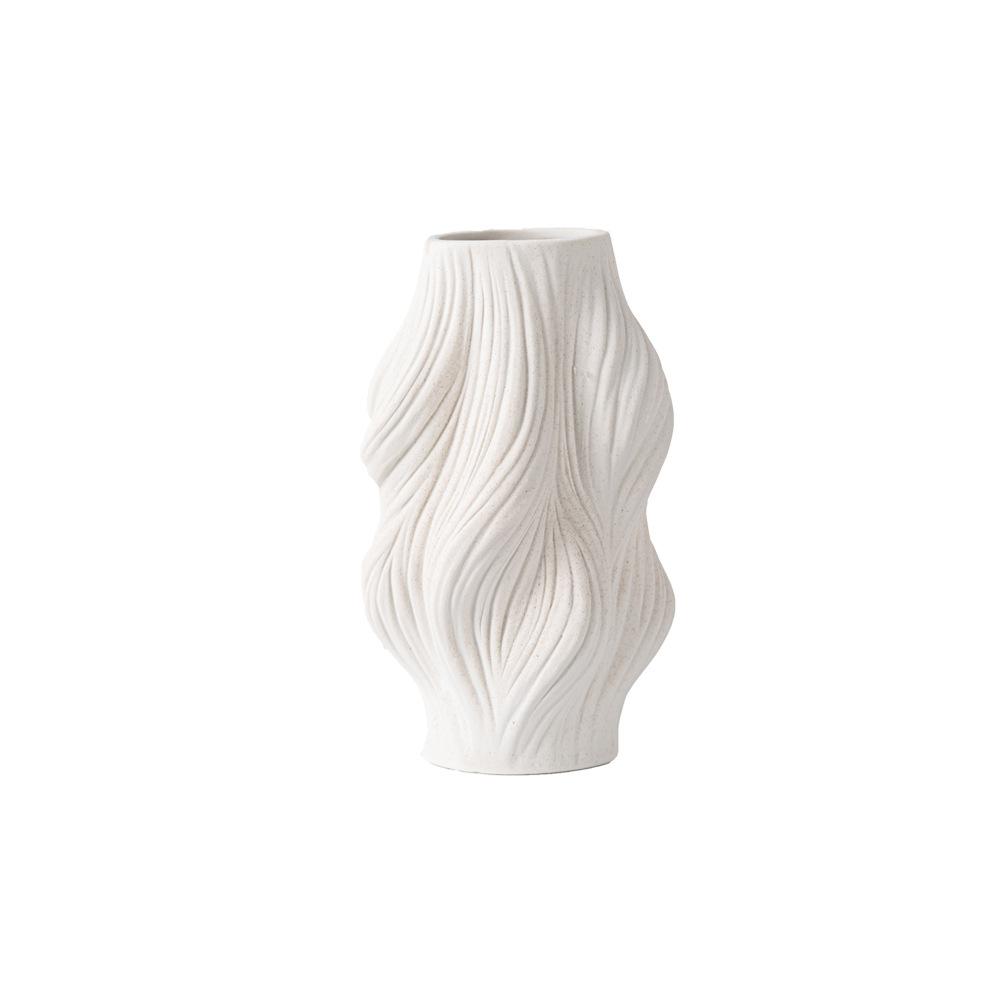 Simple And Creative Plain-Fired Ceramic Vase Lingbo Pattern Flower Insert Home Soft Decoration Handicraft Ornament