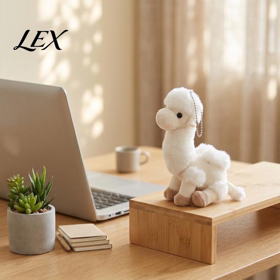 Decorative Bag Ornament Plush Camel Charm, Stuffed Pendant with Bead Hanging Accessory Chain, Animal Plushie Backpack Handbags Purse Decoration