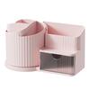 360 Rotating Pen Holder Organizer Desk Storage Box with Drawer Large Capacity for Office Home Student Study Table Top Accessory