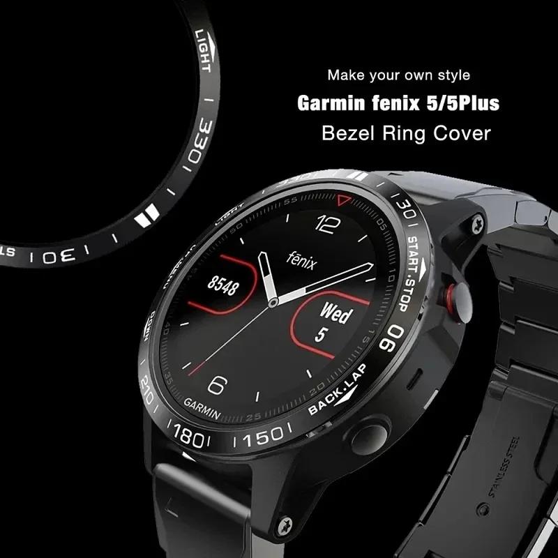 Lunetta per Fenix 6 6X Pro/Fenix 7X 7 Orologio Acciaio Inossidabile Copertura Adesiva Protezione Antigraffio Anello di Copertura per Garmin Fenix 6X