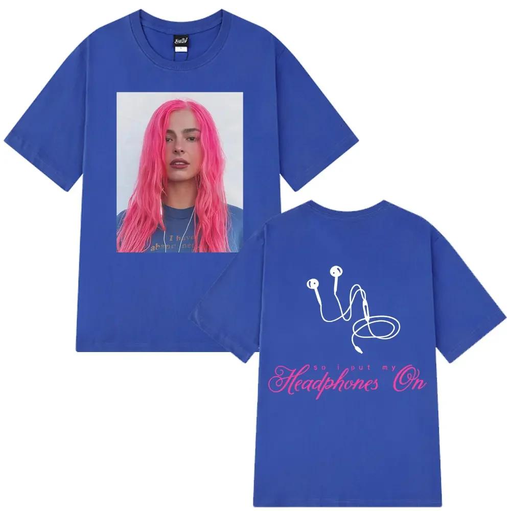 Addison Rae Headphones Fashion Graphic Tshirt Unisex Wounisex Cotton Casual Loose T Shirt Fan Gifts Summer Aesthetic Casual Tshirts