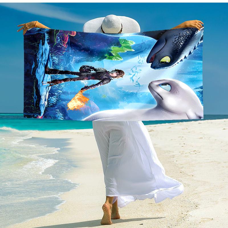 1pc Toothless2 Beach Towel, Comfortable and Thick, and Swimming/Bath/Picnic/Camping Towel, Suitable for Seaside Beaches