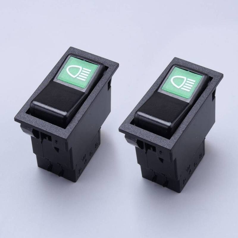 2pcs Black Car Truck Headlight Rocker Switch Momentary Toggle Control Button MULTI