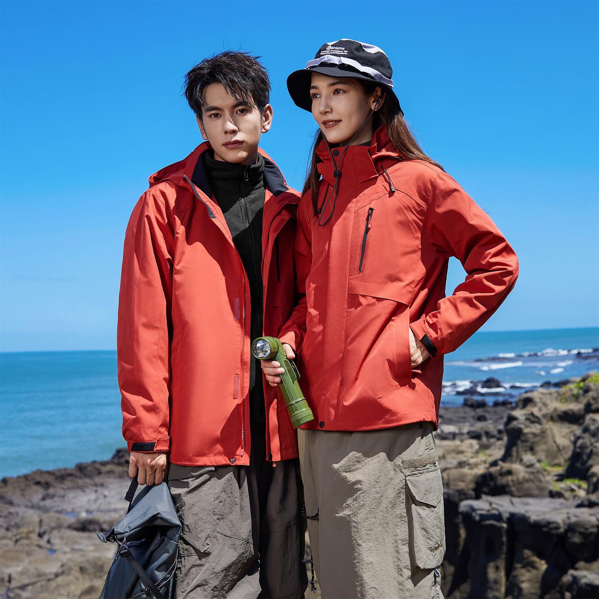 

Унисекс 3-в-1 Отстегивающаяся Штормовая Куртка: Ветрозащитный, Водонепроницаемый, с флисовой подкладкой для осеннего и зимнего кемпинга 4XL