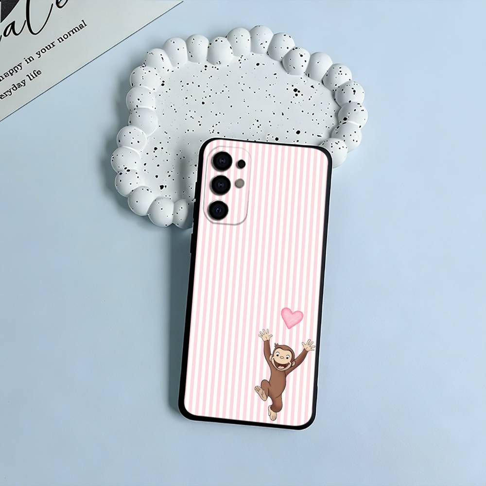 

C-Curious- G-George the Monkey Soft Silicone Case for Samsung S25, S24, S21, S22, S23, S30, Ultra, S20, Plus, FE, Lite-Black Samsung S25