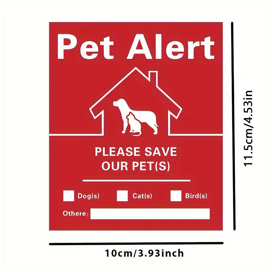 Pet Fire Safety Warning Window Stickers: Waterproof Rescue Alert for Dogs & Cats