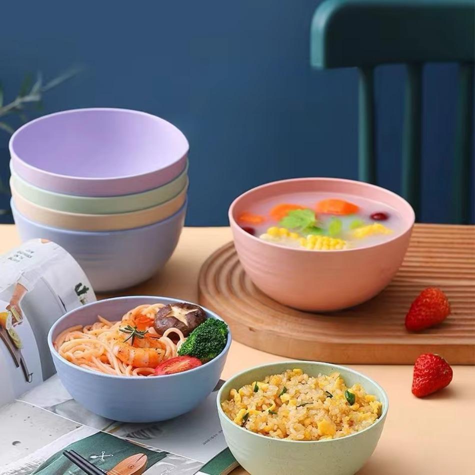 Children's Bowl Sustainable Wheat Straw Tableware Kids and Family Ramen Soup Breakfast Cereal Salad Food Container Bowls Sets