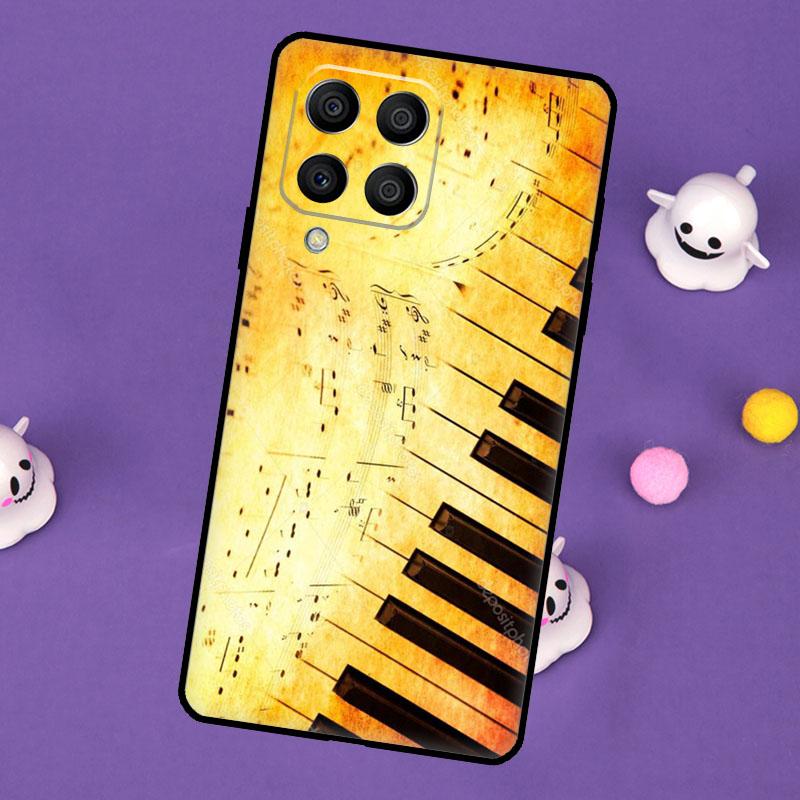 Piano keys Vintage Music Notes Cover For Samsung Galaxy M11 M51 M31 M33 M13 M23 M53 M15 M55 M14 M34 M54 M20 M32 M52 Case
