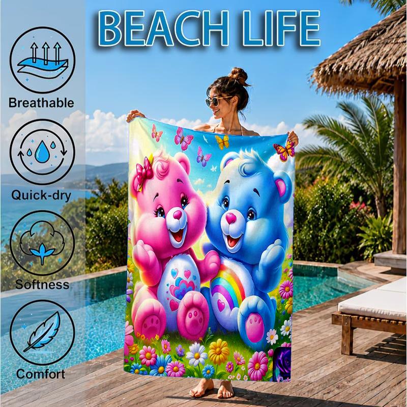 Rainbow Bears Beach Towel, Microfiber Beach Towel, Perfect For Pool, Beach, Travel, Home Decor Beach Party Fan gifts