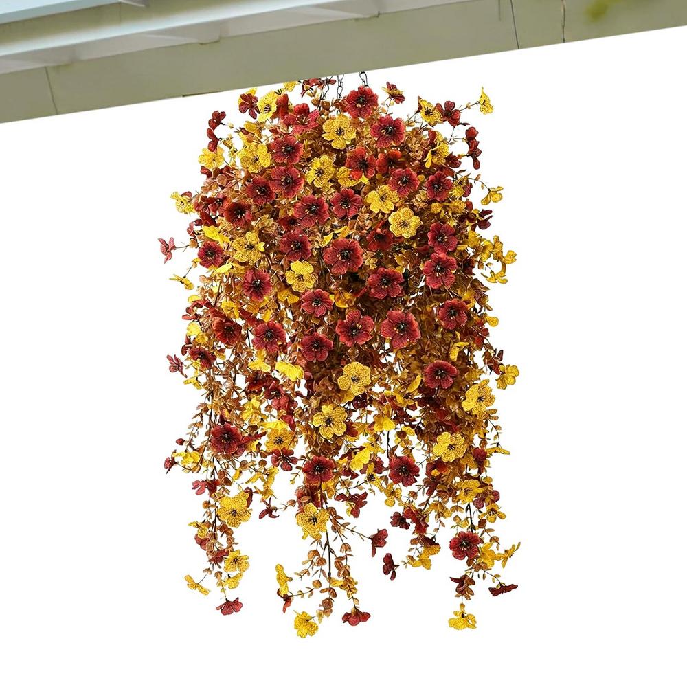 

Fall Flowers Artificial for Decoration Garden Bouquet 27.5 Inch UV Resistant Fake Flowers for Porch Door Home Indoor Patio
