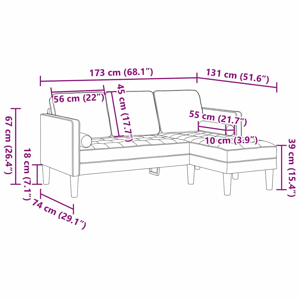 Sofa Set with Cushions Burgundy Polyester