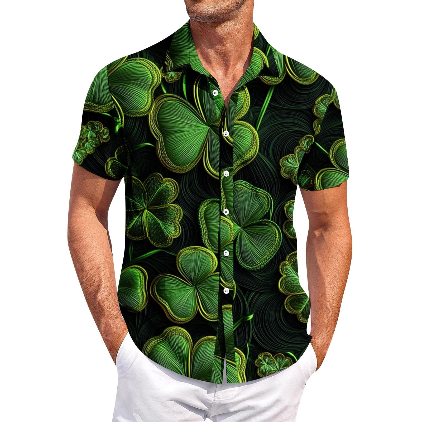 

Мужская повседневная рубашка с короткими рукавами, облегающая, стильная, мужская. Патрик Принт XXXL