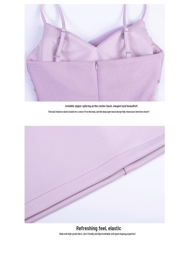 Slimming Mesh Patchwork Camisole Bodycon Dress