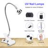 395nm UV Nail Lamp, USB-Powered Gel Nail Curing Lamp, Portable Gel Polish Nail Dryer with On/Off Switch, Strong Clamp, 360°