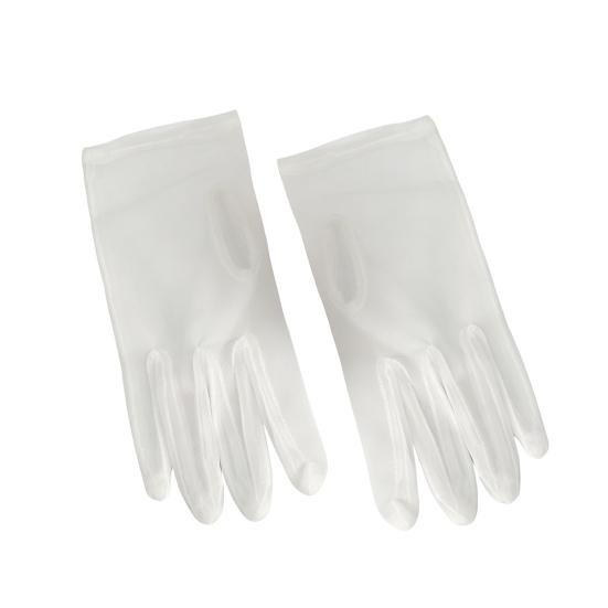 1 Pair Wedding Gloves Embroidery Lace Gloves with Tulle Faux Pearls and Bow Detail Lightweight Mesh Bridal Gloves for верблюд