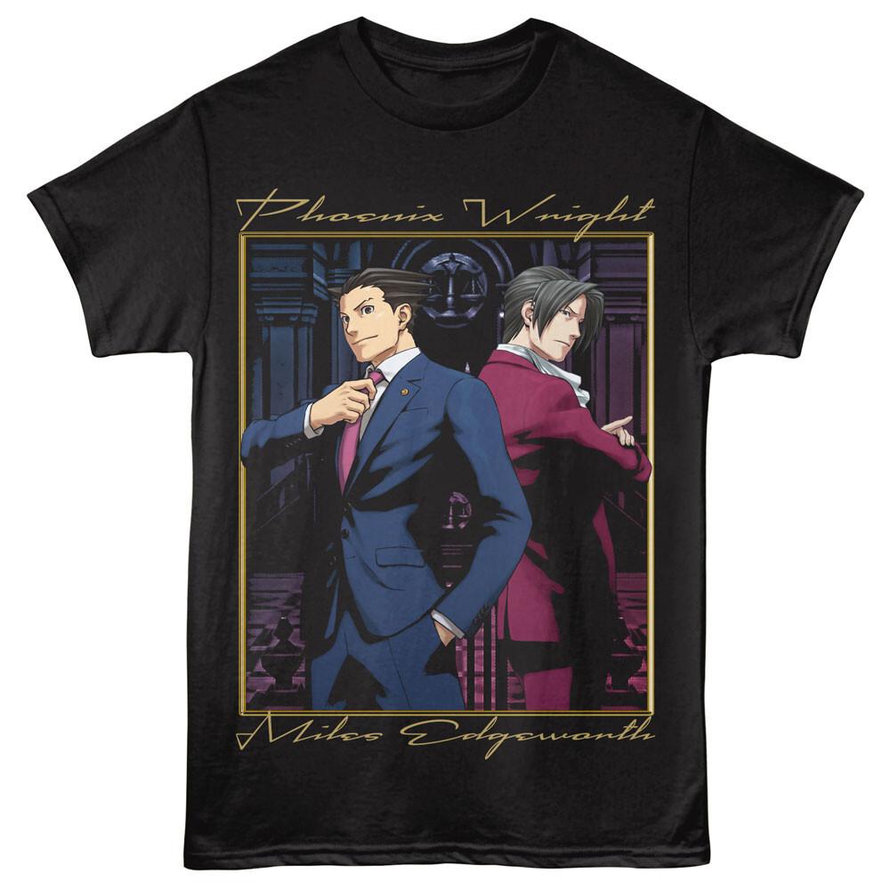 Ace Attorney Video Game Phoenix Wright & Miles Edgeworth Framed Men s T Shirt Unisex T-Shirt S