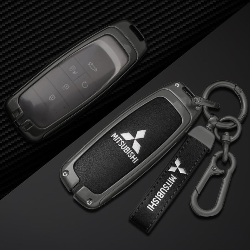 For Mitsubishi Outlander Pajero L200 Triton Colt Lancer Ex Evolution X Ralliart Asx Car Zinc Alloy Key Case Bag Metal Key Shell