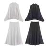 TAOP Womens Polka - Bow Shirt Midi Skirt Set 2026 Casual Office Outfit
