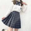 Gentle Blade Authentic JK Uniform: Plaid Pleated Skirt & College Style Short Shirt Set
