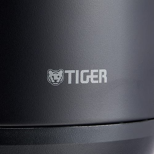 Tiger Corporation (TIGER) Electric Kettle, Stainless Steel, 0.8L, with Spill and Dry Cooking Protection, Steamless, Matte Black, PCK-A080KM