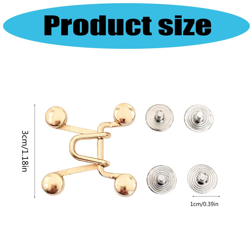 Waist Tightener Pants Waist Buttons Alloy Tighten Waist for Skirt Pants Jeans Adjustable Waist Clip Clothing Accessories