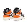 Jordan Air Jordan 1 Cushioning Support Mid top Children's Basketball Shoes Black Orange Children Aged 3 7 Years Old BQ7197-008