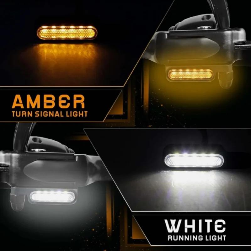 2Pcs Motorcycle Mini Led Turn Signal Light Blinker White Running Lamp Handlebar Indicators Lamps for Harley Davidson Accessories
