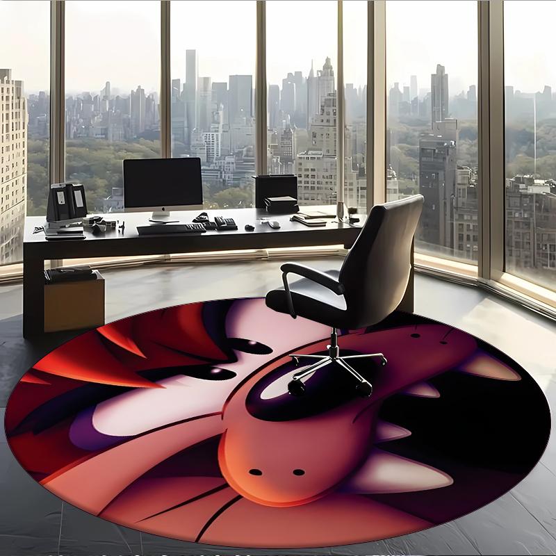 Taz (19) Round Office Rug Decorative Floor Rug for Office Bedroom Living Room and Home Space