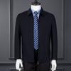 Jacket Men's Middle-aged and Elderly Lapel Spring Autumn and Winter Wool Jacket Dad's Simple Casual Plaid Jacket