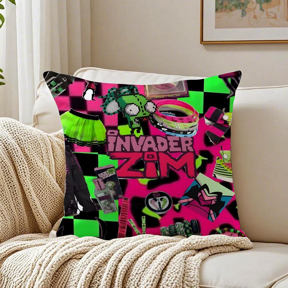 Animation Surreal IInvader ZZim Cushion Cover Pillowcase Antidustmite Living Room Sofa Decor Cushion Room