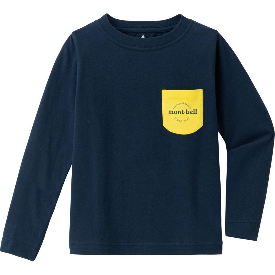 

MONTBELL Футболка Детская одежда Карман Круглый вырез Длинный рукав Детская 100