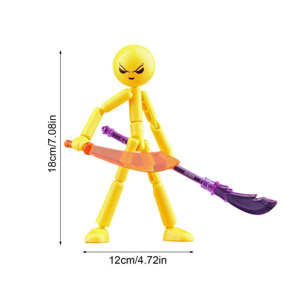 Movable Action Figures Articulated Model Toy Collectible Desktop Figure for Teens Adults Collectors Display Cabinet Study жёлтый