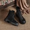Booties Lace-up Sock Black Female Ankle Boots Punk Style Footwear Combat with Laces Short Shoes for Women Fashion 2024 New Rock