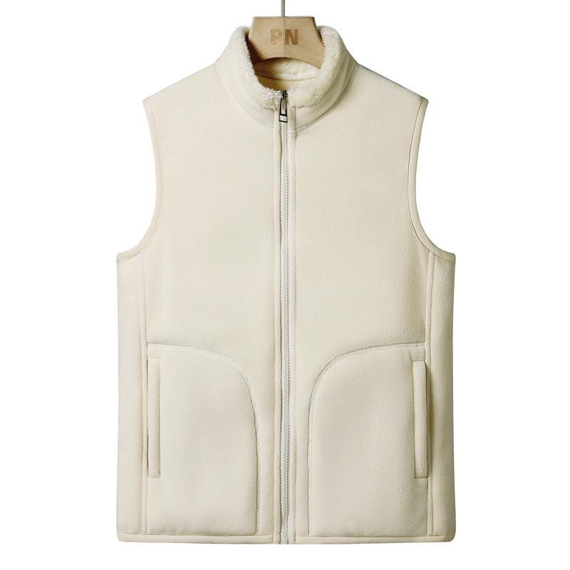 Thick Coral Fleece Couple Vests with Zipper Pockets – Warm and Stylish for Men and Women